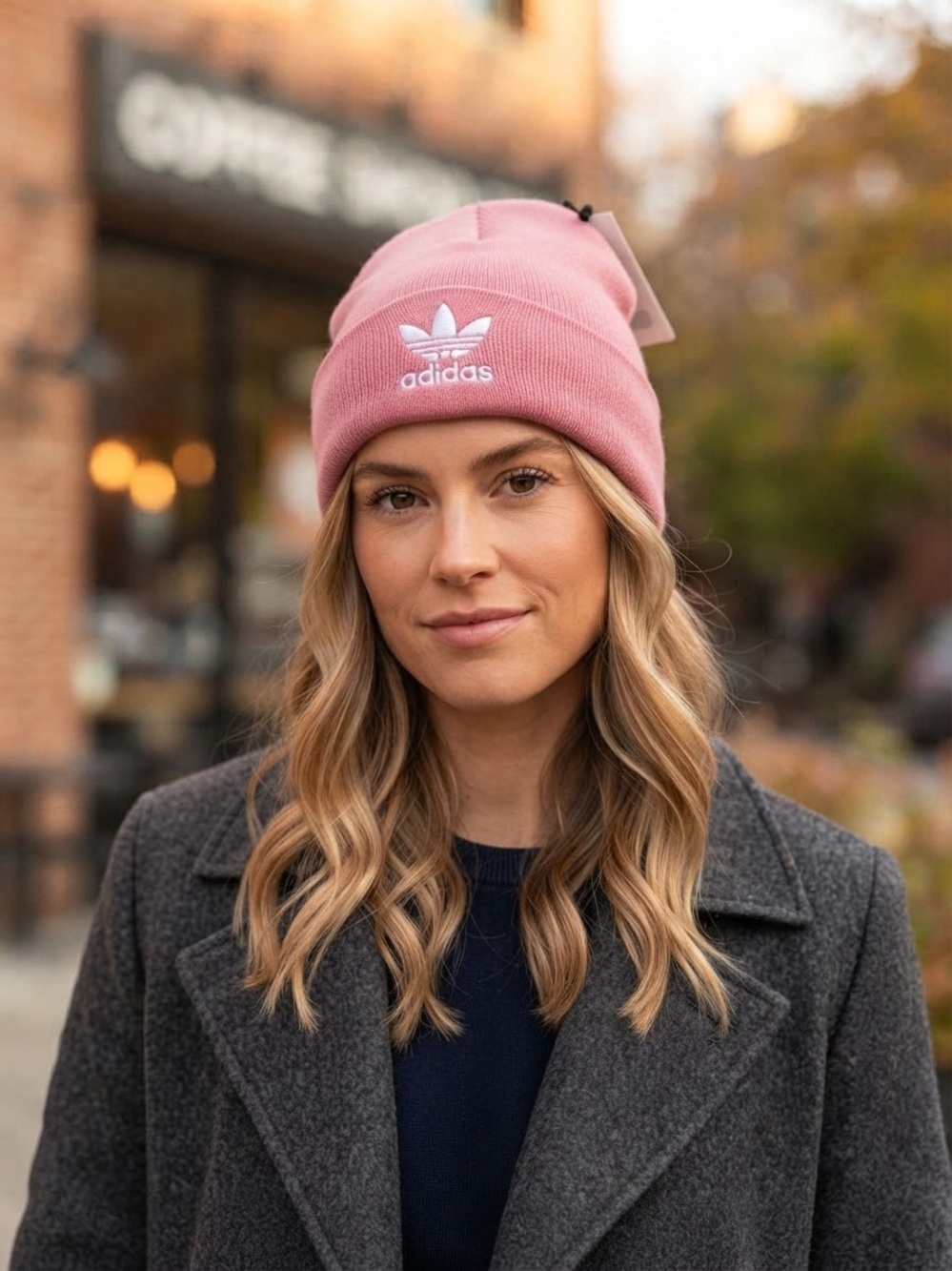 adidas Pink Trefoil Cuffed Beanie